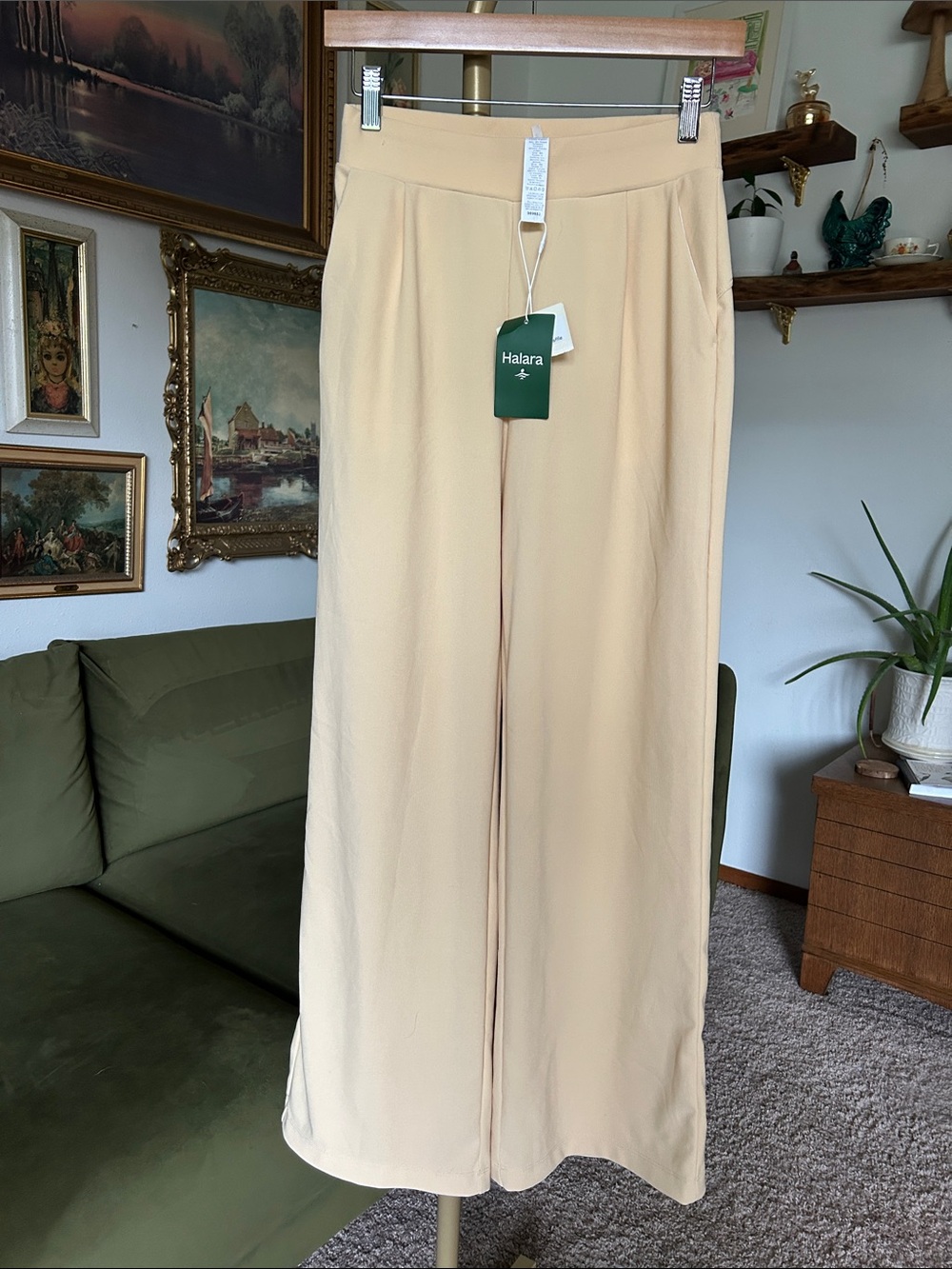 HALARA Flex Micro-waffle Wide-Leg Pants- Butter Yellow